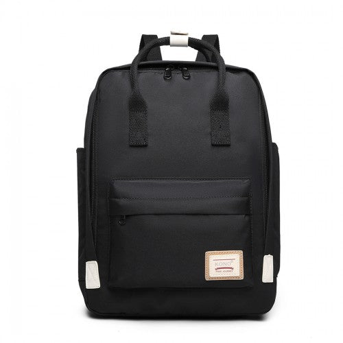 EB2017 - Kono Large Polyester Laptop Backpack - Black - Easy Luggage