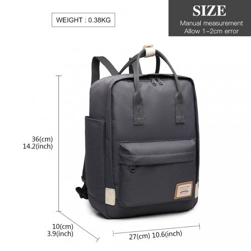 EB2017 - Kono Large Polyester Laptop Backpack - Grey - Easy Luggage