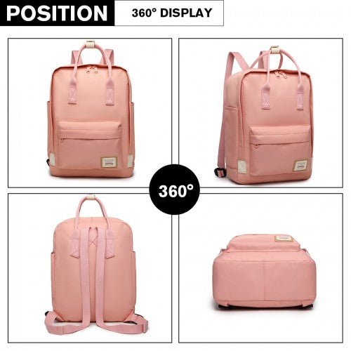 EB2017 - Kono Large Polyester Laptop Backpack - Pink - Easy Luggage