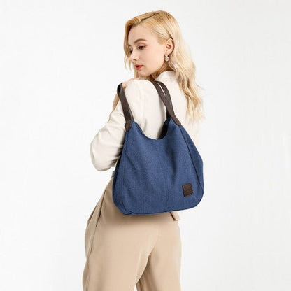 EB2040L - Kono Canvas Shoulder Tote Bag - Navy - Easy Luggage