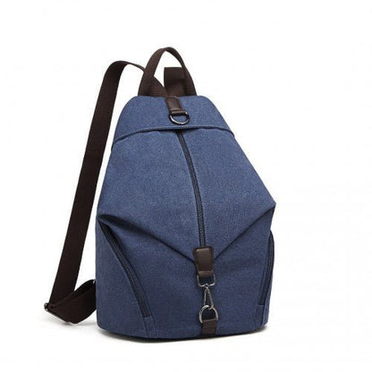 EB2044 - Kono Fashion Anti - Theft Canvas Backpack - Navy - Easy Luggage