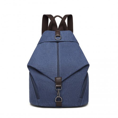 EB2044 - Kono Fashion Anti - Theft Canvas Backpack - Navy - Easy Luggage