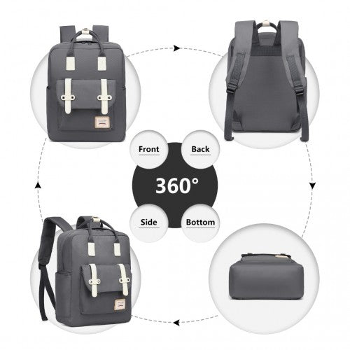 EB2211 - Kono Casual Daypack Lightweight Backpack Travel Bag - Grey - Easy Luggage