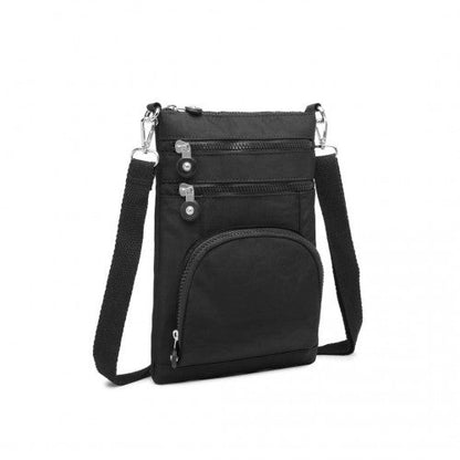 EB2228 - Kono Casual Multi Pocket RFID Blocking Cross body Bag - Black - Easy Luggage