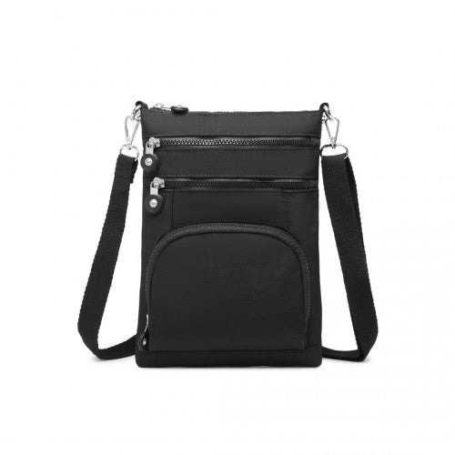 EB2228 - Kono Casual Multi Pocket RFID Blocking Cross body Bag - Black - Easy Luggage