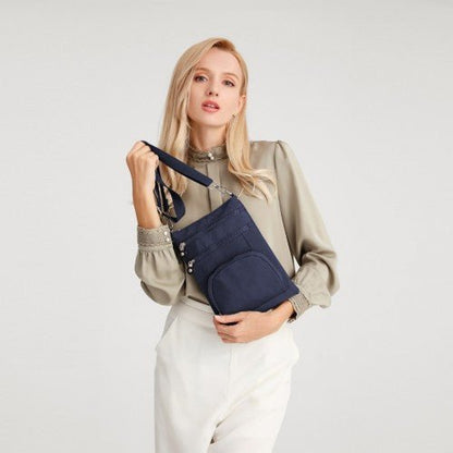 EB2228 - Kono Casual Multi Pocket RFID Blocking Cross body Bag - Navy - Easy Luggage