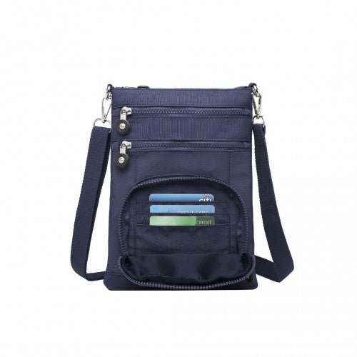 EB2228 - Kono Casual Multi Pocket RFID Blocking Cross body Bag - Navy - Easy Luggage