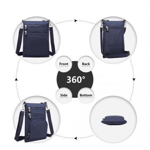 EB2228 - Kono Casual Multi Pocket RFID Blocking Cross body Bag - Navy - Easy Luggage