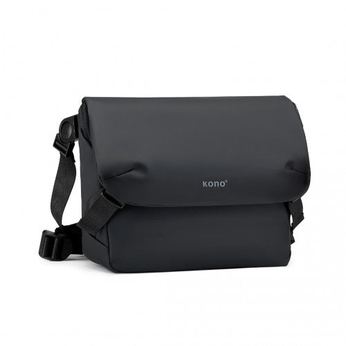 EB2340 - KONO Modern PVC Coated Water - Resistant Crossbody With Versatile Carrying Options - Black - Easy Luggage