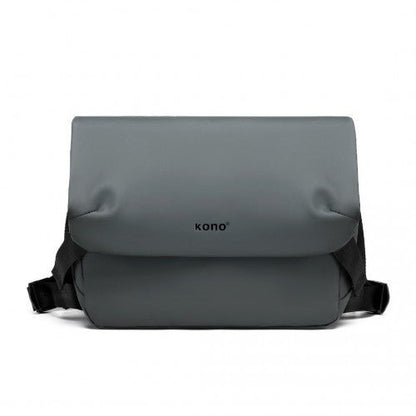 EB2340 - KONO Modern PVC Coated Water - Resistant Crossbody With Versatile Carrying Options - Grey - Easy Luggage
