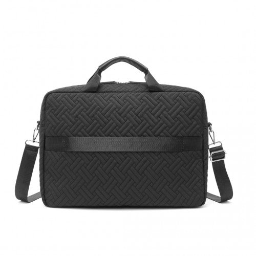 EG2343 - Kono Water - Repellent Elegant Quilted Laptop Bag - Black - Easy Luggage