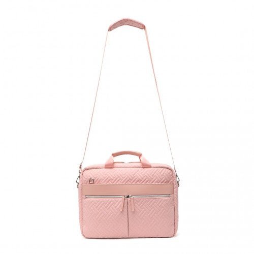 EG2343 - Kono Water - Repellent Elegant Quilted Laptop Bag - Pink - Easy Luggage