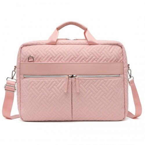 EG2343 - Kono Water - Repellent Elegant Quilted Laptop Bag - Pink - Easy Luggage