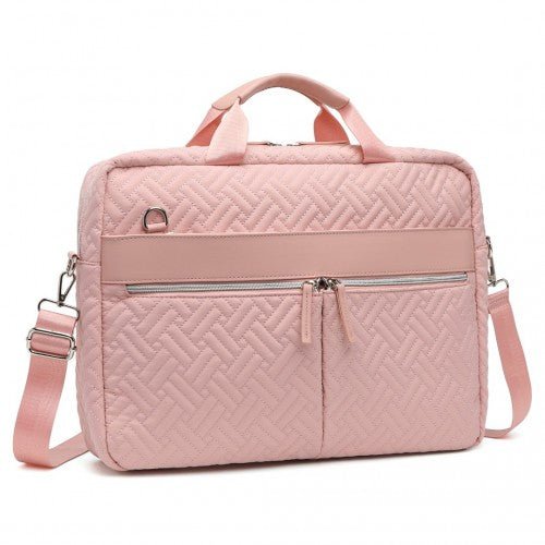 EG2343 - Kono Water - Repellent Elegant Quilted Laptop Bag - Pink - Easy Luggage