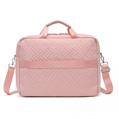 EG2343 - Kono Water - Repellent Elegant Quilted Laptop Bag - Pink - Easy Luggage