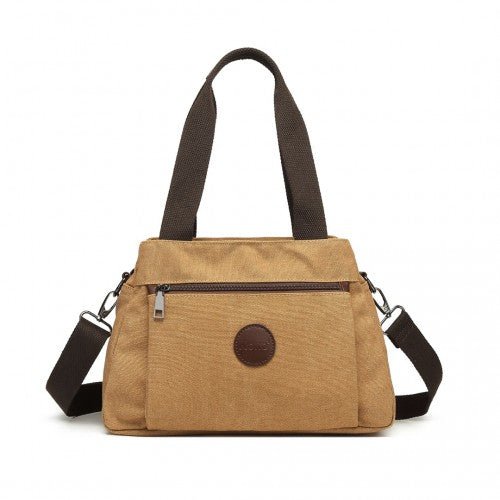 EH2045 - Kono Canvas Multi - Functional Cross Body Bag - Brown - Easy Luggage