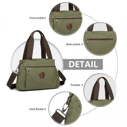 EH2045 - Kono Canvas Multi - Functional Cross Body Bag - Green - Easy Luggage