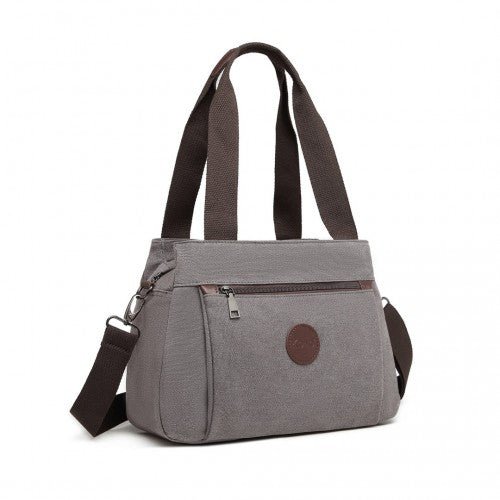 EH2045 - Kono Canvas Multi - Functional Cross Body Bag - Grey - Easy Luggage