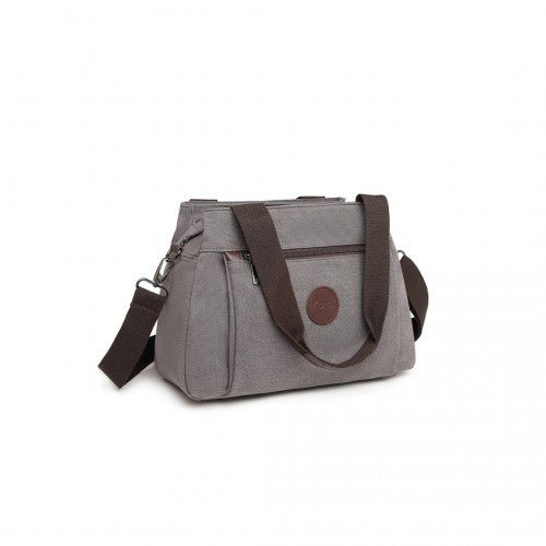 EH2045 - Kono Canvas Multi - Functional Cross Body Bag - Grey - Easy Luggage