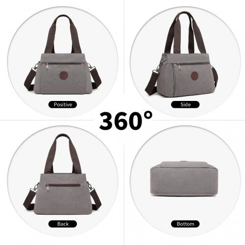 EH2045 - Kono Canvas Multi - Functional Cross Body Bag - Grey - Easy Luggage