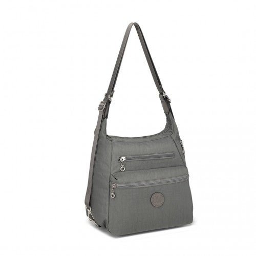 EH2063 - Kono Three Way Multipurpose Casual Shoulder Bag With Double Zippers - Grey - Easy Luggage