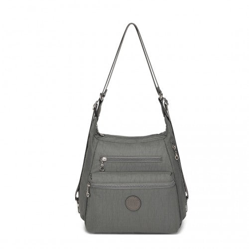 EH2063 - Kono Three Way Multipurpose Casual Shoulder Bag With Double Zippers - Grey - Easy Luggage