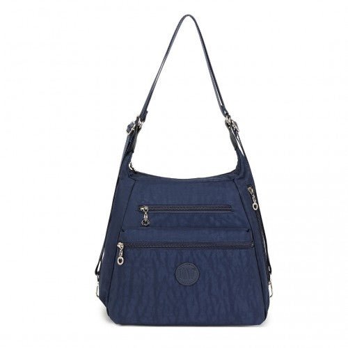 EH2063 - Kono Three Way Multipurpose Casual Shoulder Bag With Double Zippers - Navy - Easy Luggage