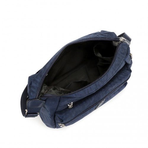 EH2063 - Kono Three Way Multipurpose Casual Shoulder Bag With Double Zippers - Navy - Easy Luggage