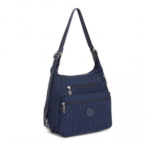 EH2063 - Kono Three Way Multipurpose Casual Shoulder Bag With Double Zippers - Navy - Easy Luggage