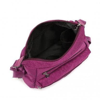 EH2063 - Kono Three Way Multipurpose Casual Shoulder Bag With Double Zippers - Purple - Easy Luggage