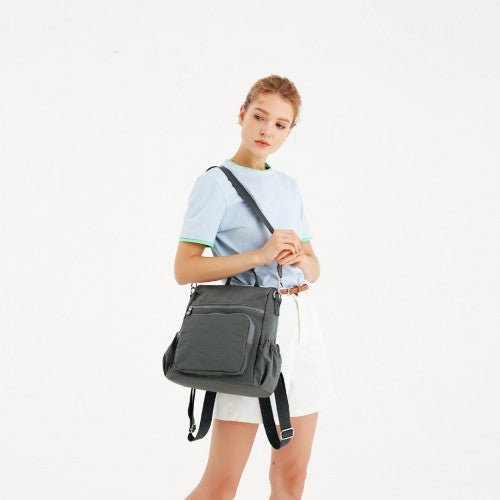 EH2107 - Kono Multi Way Anti - theft Waterproof Backpack Shoulder Bag - Black - Easy Luggage