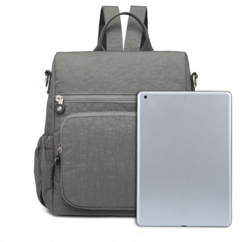 EH2107 - Kono Multi Way Anti - theft Waterproof Backpack Shoulder Bag - Grey - Easy Luggage