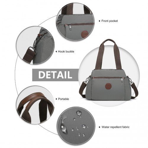 EH2239 - Kono Waterproof Multi - Functional Handbag Cross Body Bag - Grey - Easy Luggage