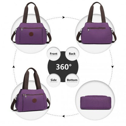 EH2239 - Kono Waterproof Multi - Functional Handbag Cross Body Bag - Purple - Easy Luggage