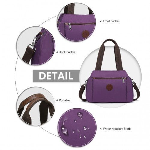 EH2239 - Kono Waterproof Multi - Functional Handbag Cross Body Bag - Purple - Easy Luggage