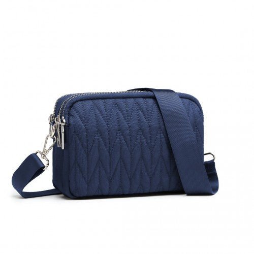 EH2258 - Kono Multi Pocket Waterproof Small Crossbody Bag - Navy - Easy Luggage