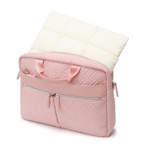 EH2359 - Kono Lightweight Magnetic Quilted Laptop Sleeve - Beige - Easy Luggage