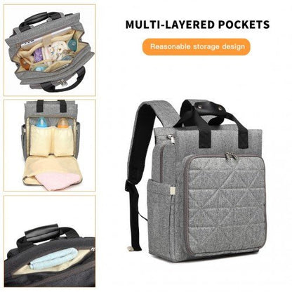 EM2105 - Kono Simple Lightweight Maternity Changing Bag - Grey - Easy Luggage