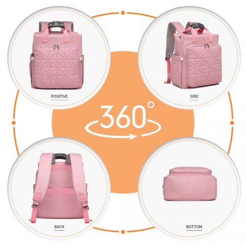EM2105 - Kono Simple Lightweight Maternity Changing Bag - Pink - Easy Luggage
