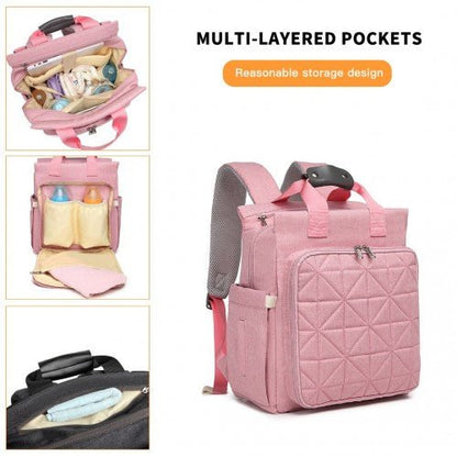 EM2105 - Kono Simple Lightweight Maternity Changing Bag - Pink - Easy Luggage