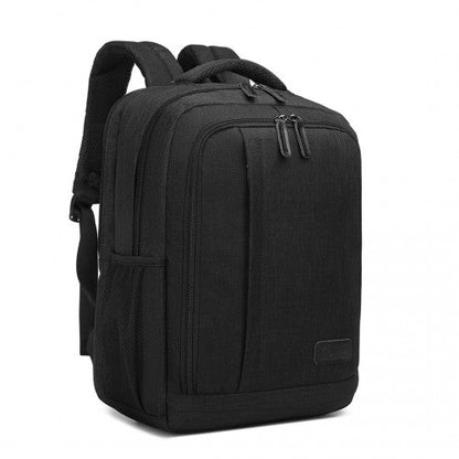 EM2111S - Kono Multi - Compartment Backpack with USB Port - Black - Easy Luggage