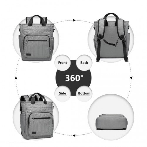 EM2137 - Kono Durable Waterproof Multi Men’s Backpack Shoulder Bag - Grey - Easy Luggage