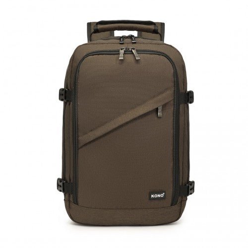 EM2231 - Kono Lightweight Cabin Bag Travel Business Backpack - Brown - Easy Luggage