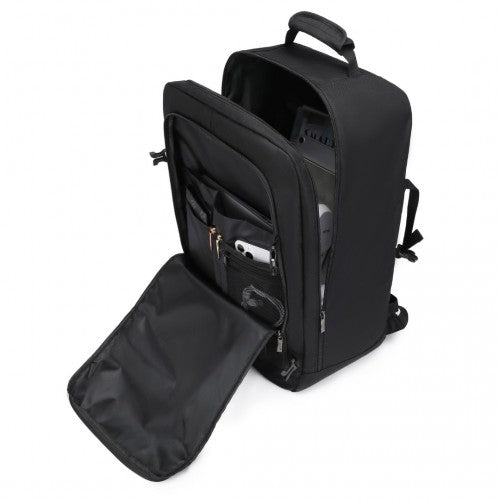 EM2231L - Kono Lightweight Cabin Bag Travel Business Backpack - Black - Easy Luggage