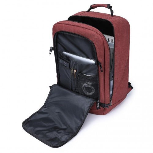 EM2231L - Kono Lightweight Cabin Bag Travel Business Backpack - Burgundy - Easy Luggage