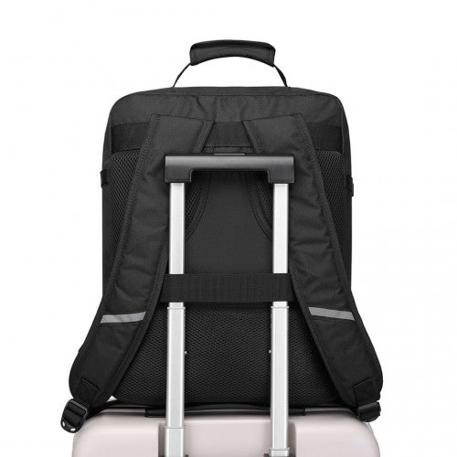 EM2231M - Kono Lightweight Cabin Bag Travel Business Backpack - Black - Easy Luggage