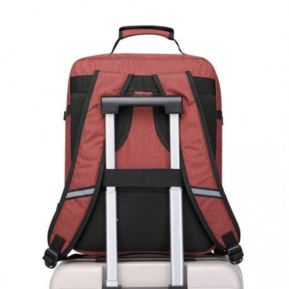 EM2231M - Kono Lightweight Cabin Bag Travel Business Backpack - Burgundy - Easy Luggage