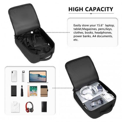 EM2232 - Kono Multi - level High - capacity Cabin Bag Travel Backpack - Black - Easy Luggage