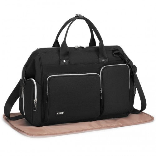 EQ2036 - Kono Multi - Compartment Maternity Bag - Black - Easy Luggage