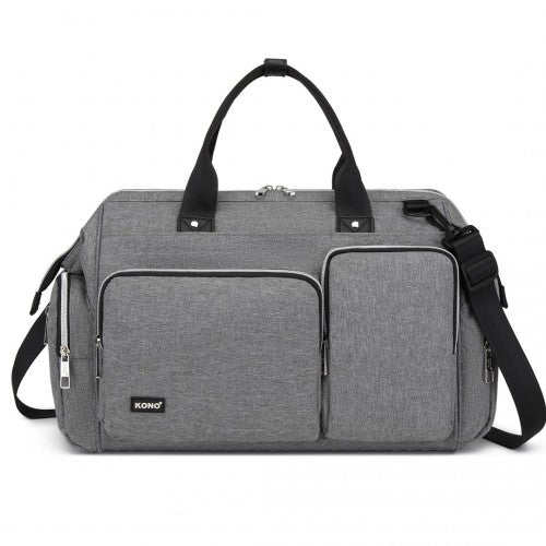 EQ2036 - Kono Multi - Compartment Maternity Bag - Grey - Easy Luggage